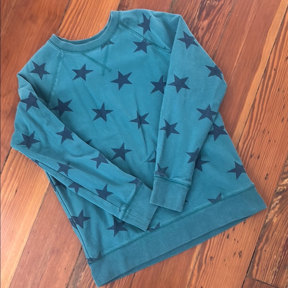 Teal Star Patterned Sweatshirt